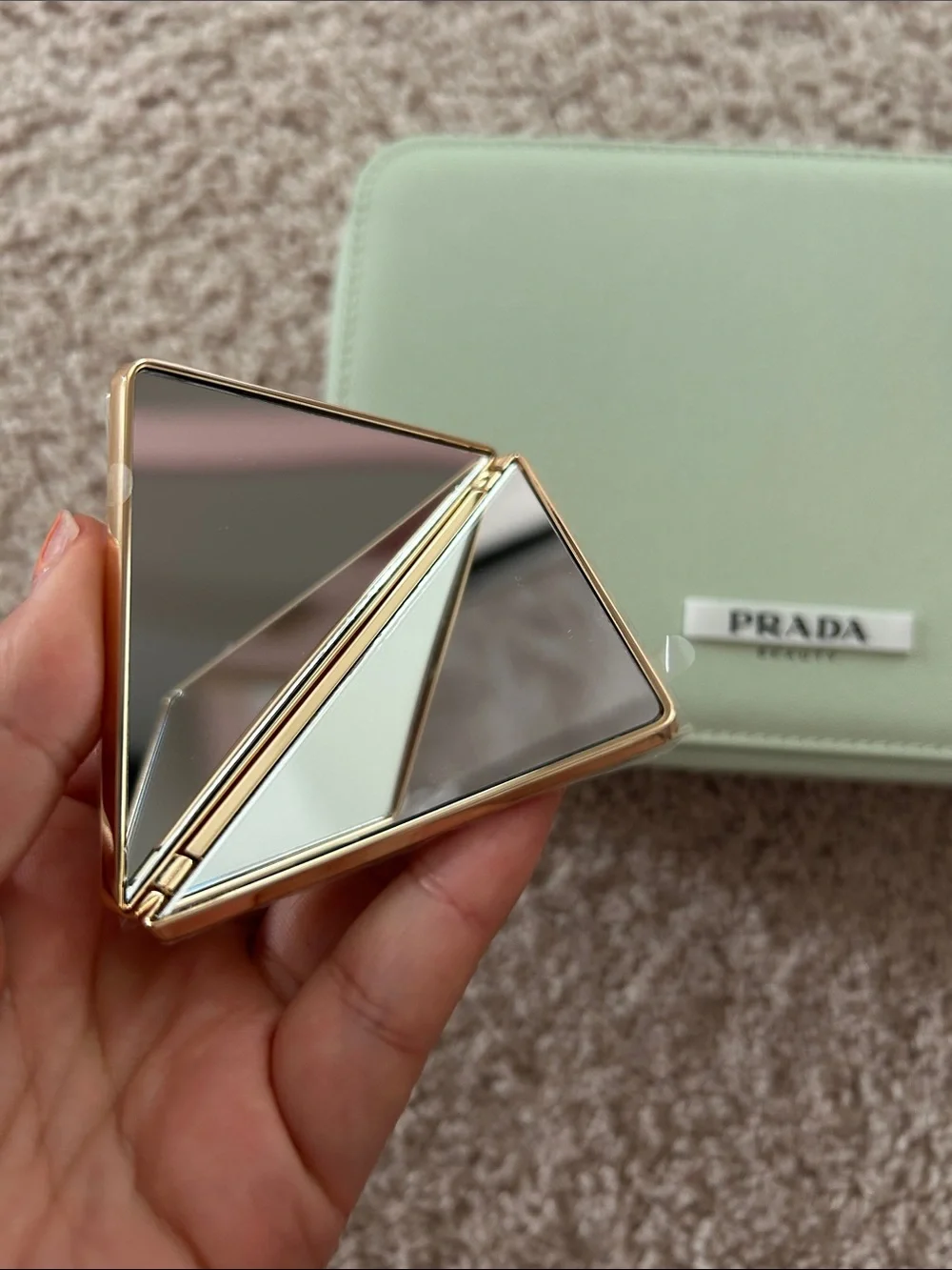 Prada beauty case & compact mirror